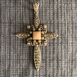 Vintage Marcasite Cross Pendant